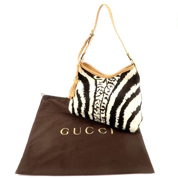 💎✨Authentic✨💎GUCCI Haraco Leather One Shoulder Bag Zebra - Picture 3 of 17